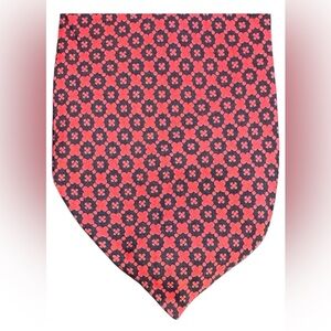 Vintage Pierre Balmain Paris Tie Red Geometric Medallion 3.75” Wide 52” 70s 80s